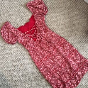 Red mini dress